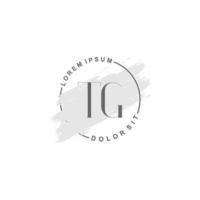 logotipo minimalista inicial tg com pincel, logotipo inicial para assinatura, casamento, moda. vetor