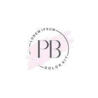 logotipo minimalista inicial pb com pincel, logotipo inicial para assinatura, casamento, moda. vetor