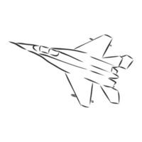 desenho vetorial de avião de combate vetor