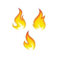 símbolo vetorial ícone de chama de fogo no fundo branco vetor