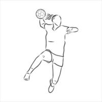 desenho vetorial de handebol vetor