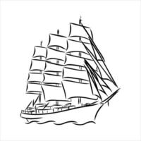 desenho vetorial de veleiro vetor