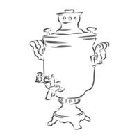 desenho vetorial de samovar vetor