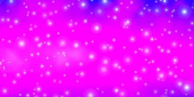 textura de vetor rosa claro roxo com belas estrelas.