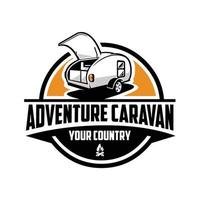 modelo de vetor de logotipo de emblema de caravana de aventura isolado