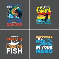 design de camiseta personalizada de pesca, vetor de design de pesca de pacote para você