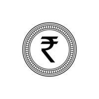 moeda da índia, inr, símbolo do ícone da rupia. ilustração vetorial vetor