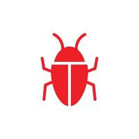 eps10 vermelho vetor programa bug animal ícone isolado no fundo branco. símbolo de bug de software em um estilo moderno simples e moderno para o design do seu site, logotipo, pictograma e aplicativo móvel