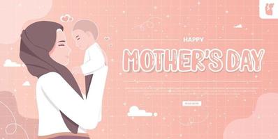 banner de ilustração do conceito de dia das mães vetor