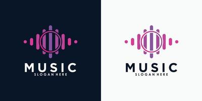 design de logotipo de música com vetor premium de conceito criativo
