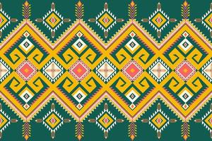 design de padrão sem costura tradicional de geometria étnica oriental para fundo, tapete, papel de parede, roupas, envoltório, batik, pano, ilustração vetorial de estilo bordado. vetor