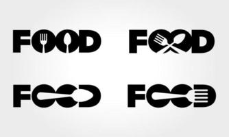 comida com conceito de logotipo de colher e um garfo vetor
