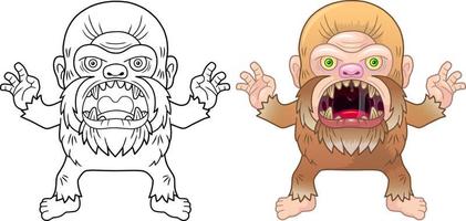 monstro de bigfoot engraçado dos desenhos animados vetor