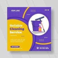 design de serviço de limpeza para banner de mídia social vetor