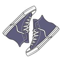 ilustração vetorial de sapatos de tênis com cor vetor