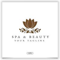 logotipo de lótus de spa e beleza premium modelo elegante vetor eps 10