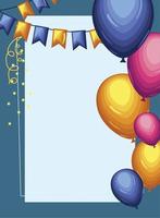 bandeirinhas e balões de aniversário vetor