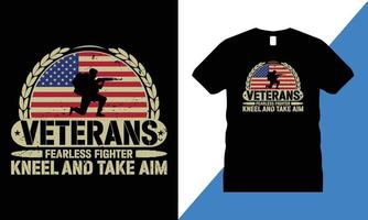 vetor de design de camiseta gráfica veterano. EUA, camiseta, militar, liberdade, bandeira, exército, memorial,
