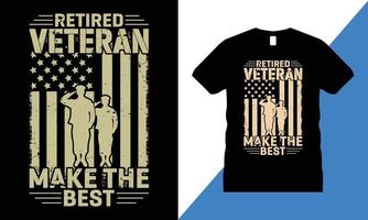 vetor de design de camiseta gráfica veterano. EUA, camiseta, militar, liberdade, bandeira, exército, memorial,