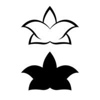 definir silhueta de lírios, logotipo ou tatuagem, flor decorativa isolada no fundo branco. ilustração floral, natureza. ilustração vetorial vetor