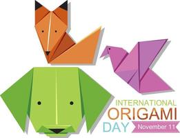 design de banner do dia internacional do origami vetor