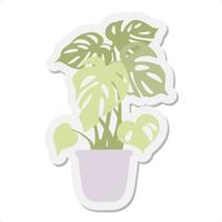 adesivo de planta monstera vetor