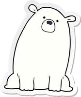 adesivo de um urso polar de desenho animado vetor