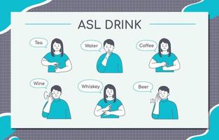 bebida em linguagem de sinais americana vetor