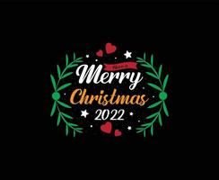 feliz natal 2022 design de camiseta vetorial vetor