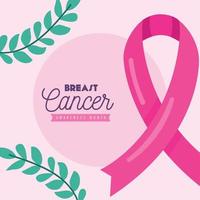 letras de conscientização sobre câncer de mama vetor