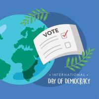 letras do dia da democracia vetor