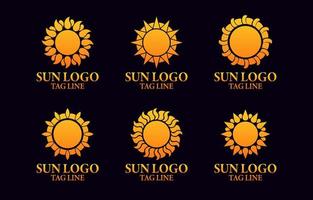 coleção de conjunto de logotipo do sol vetor
