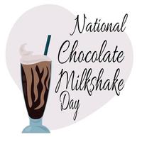 dia nacional do milkshake de chocolate, ideia para um banner ou menu com design temático vetor