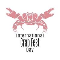 dia internacional do festival de caranguejo, ideia para banner ou pôster vetor
