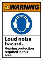 aviso de proteção auditiva necessária sinal em fundo branco vetor