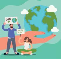 salve o planeta, conceito vetor