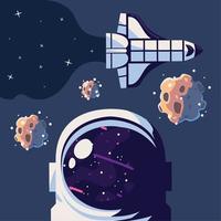 astronauta e nave espacial vetor