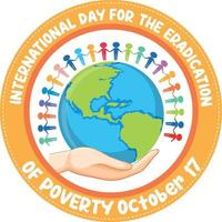 Dia Internacional da Erradicação da Pobreza vetor
