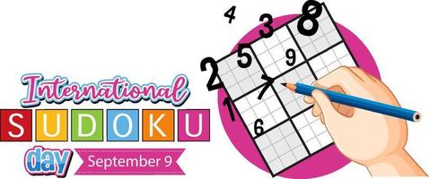 dia internacional do sudoku 9 de setembro vetor