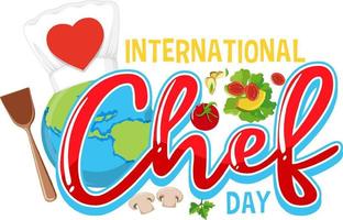 design de cartaz do dia internacional do chef vetor