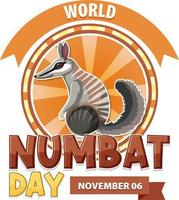 design de logotipo do dia mundial numbat vetor