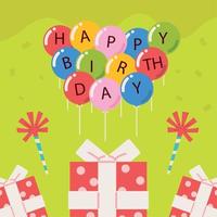 balões e presentes de aniversário vetor