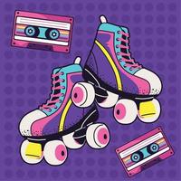 Cassete de patins dos anos 90 vetor