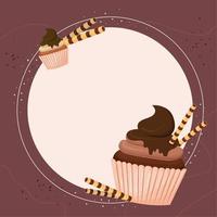 cupcakes de chocolate vetor