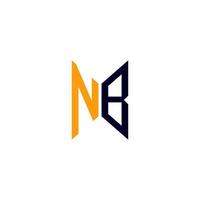 nb letter logo design criativo com gráfico vetorial, nb logotipo simples e moderno. vetor