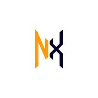 design criativo do logotipo da carta nx com gráfico vetorial, logotipo simples e moderno nx. vetor