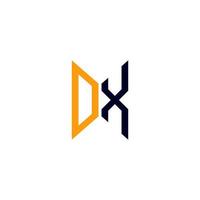 design criativo do logotipo da letra dx com gráfico vetorial, logotipo simples e moderno dx. vetor