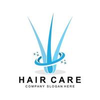 logotipo de cuidados com o cabelo, design de camada de couro cabeludo, ilustração de marca de salão de saúde vetor
