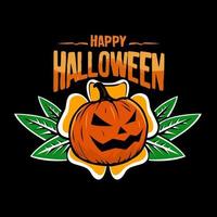 feliz halloween design gráfico estético para roupas criativas, para streetwear e design de camisetas de estilo urbano, etc. vetor