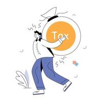 uma ilustração plana personalizável de impostos vetor